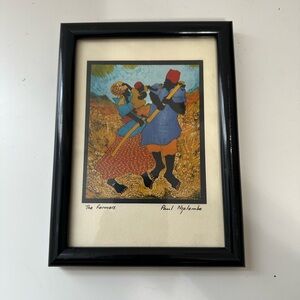 Paul Nzalamba The Farmers Art Print Signed Framed
